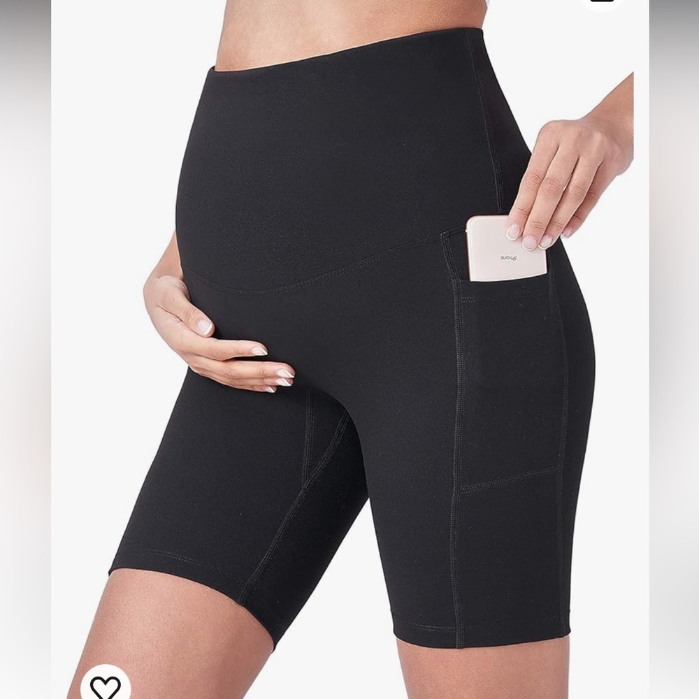Poshdivah Maternity yoga shorts with pockets 2 pairs